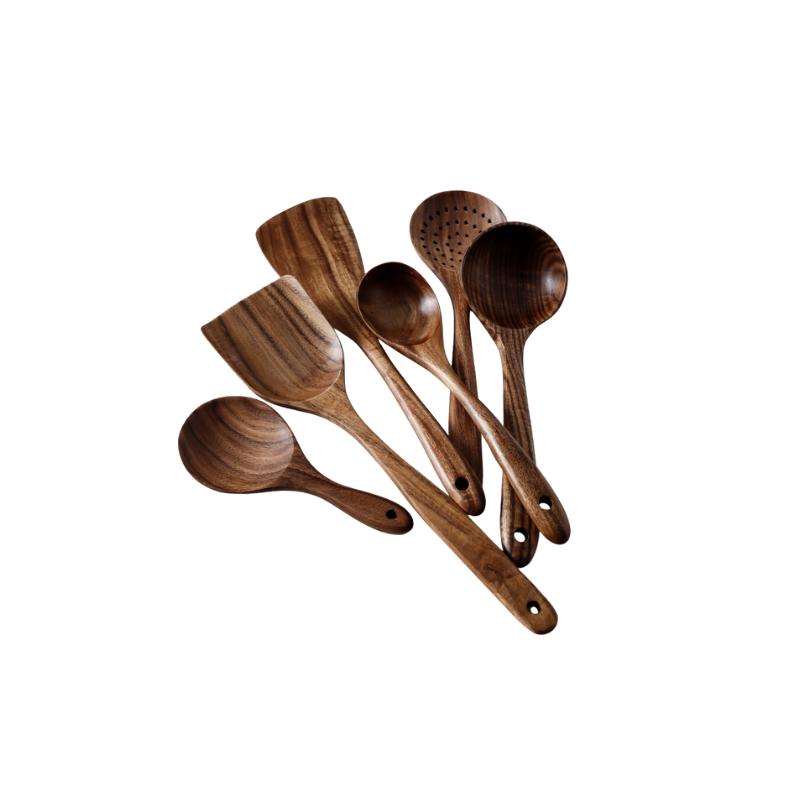 Teak Natural Wood Tableware Spoon - Eztico