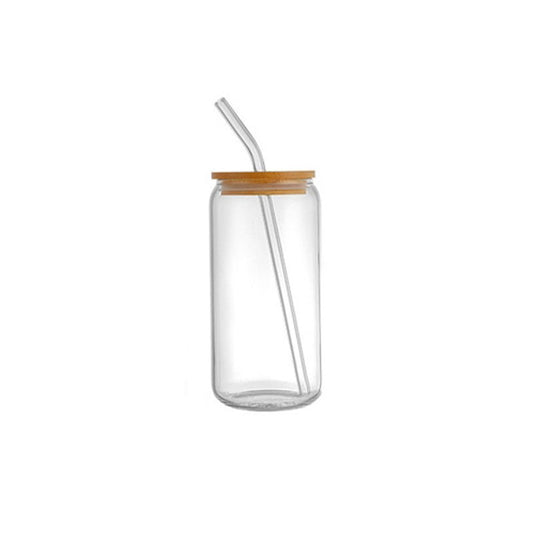 400ml Glass Cup With Lid and Straw - Eztico