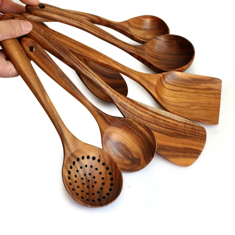 Teak Natural Wood Tableware Spoon - Eztico