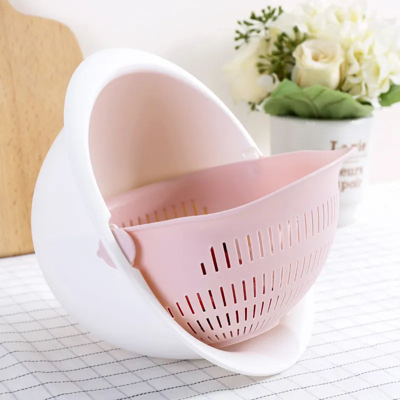 Kitchen Vegetables Fruit Double Drain Basket - Eztico