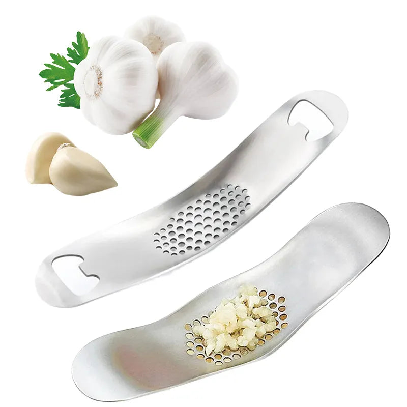 Stainless Steel Curved Garlic Press - Eztico