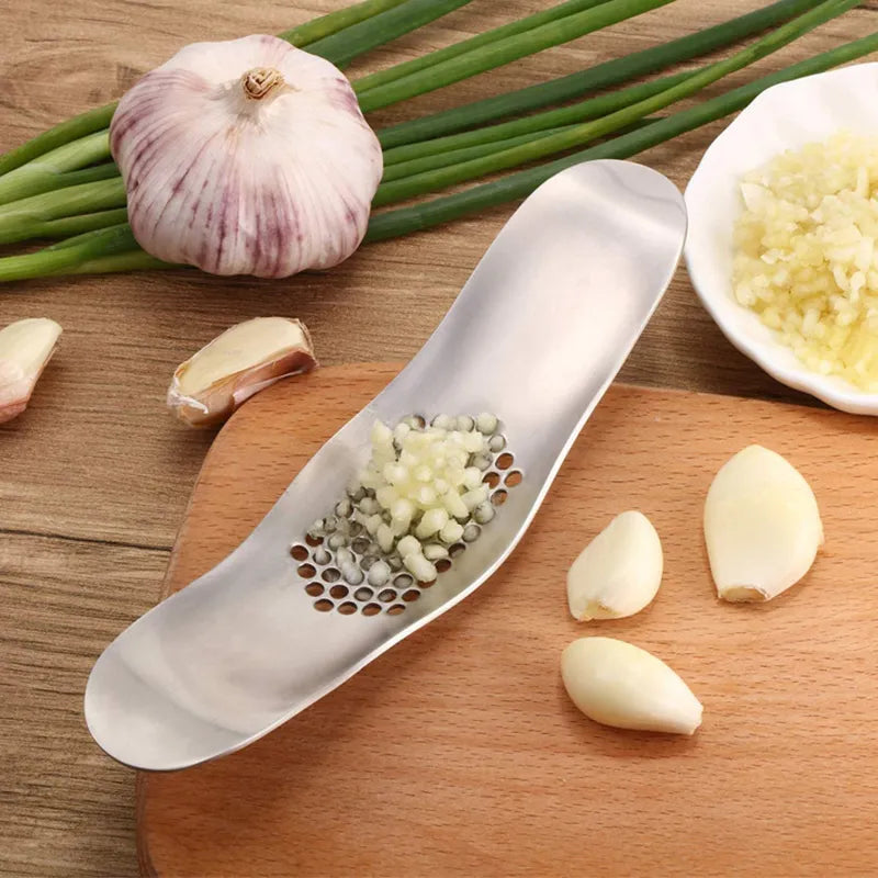 Stainless Steel Curved Garlic Press - Eztico